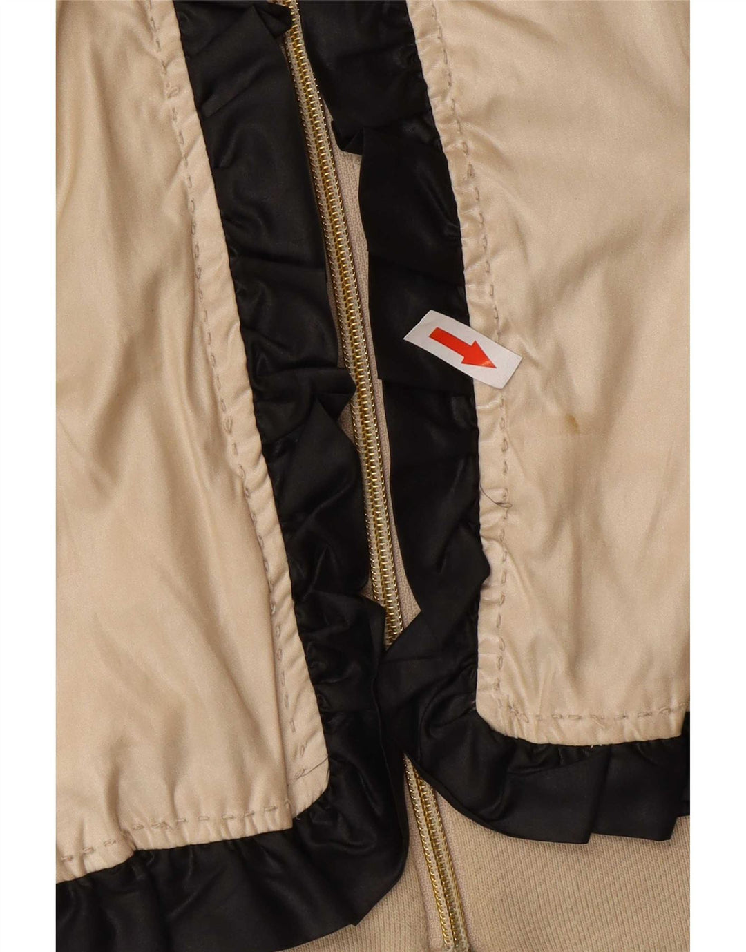 Moschino Damen Bomberjacke UK 14 Large Gold Colourblock Polyester