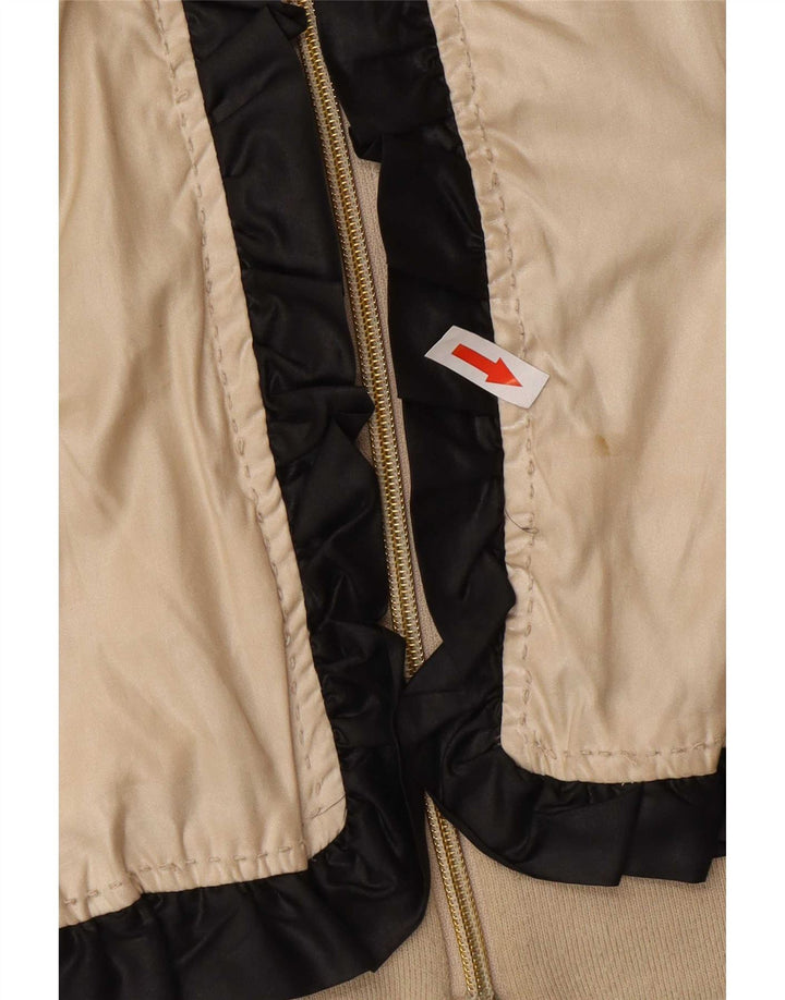 Moschino Damen Bomberjacke UK 14 Large Gold Colourblock Polyester