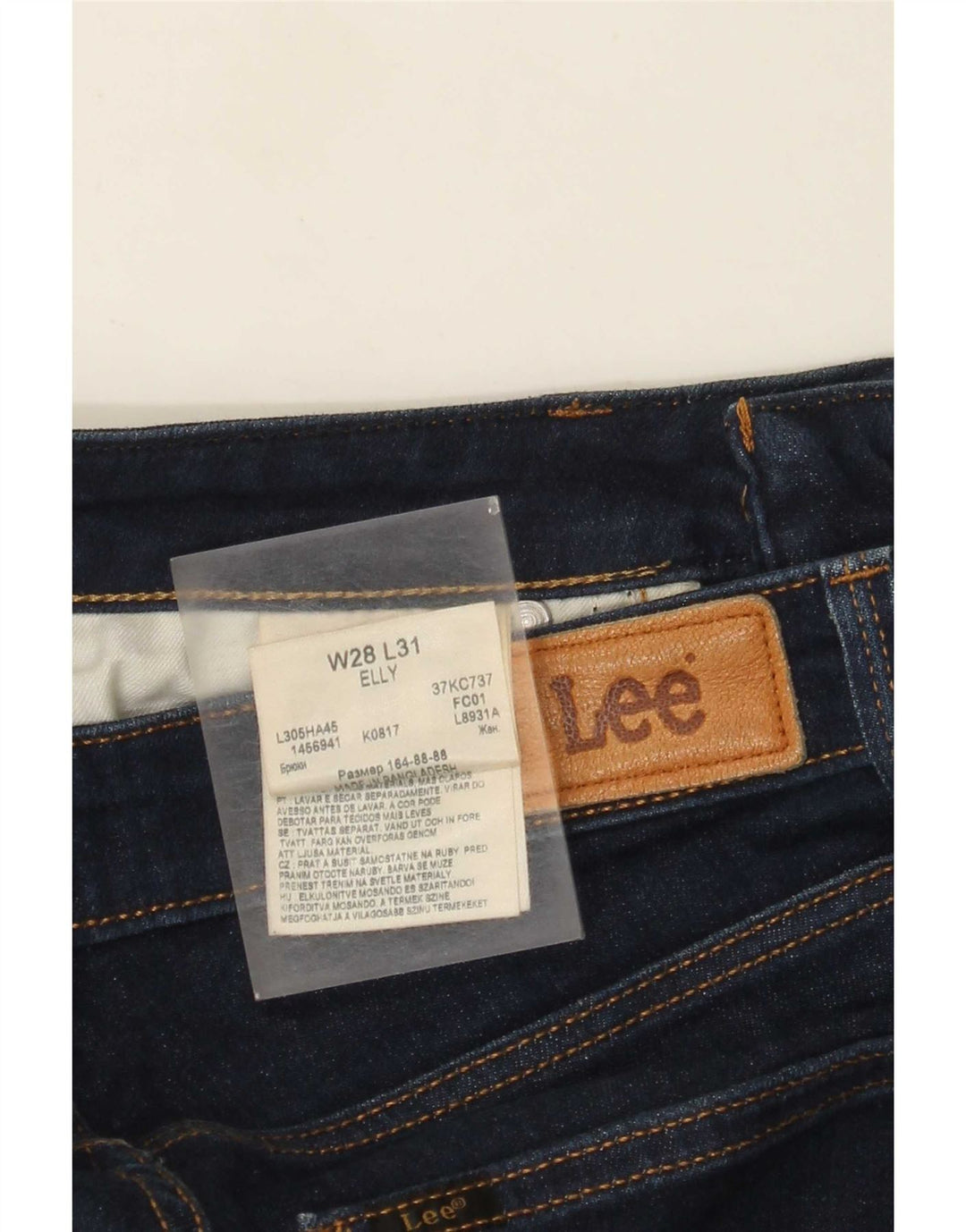Lee Damen Elly Slim Jeans W28 L31 Marineblaue Baumwolle