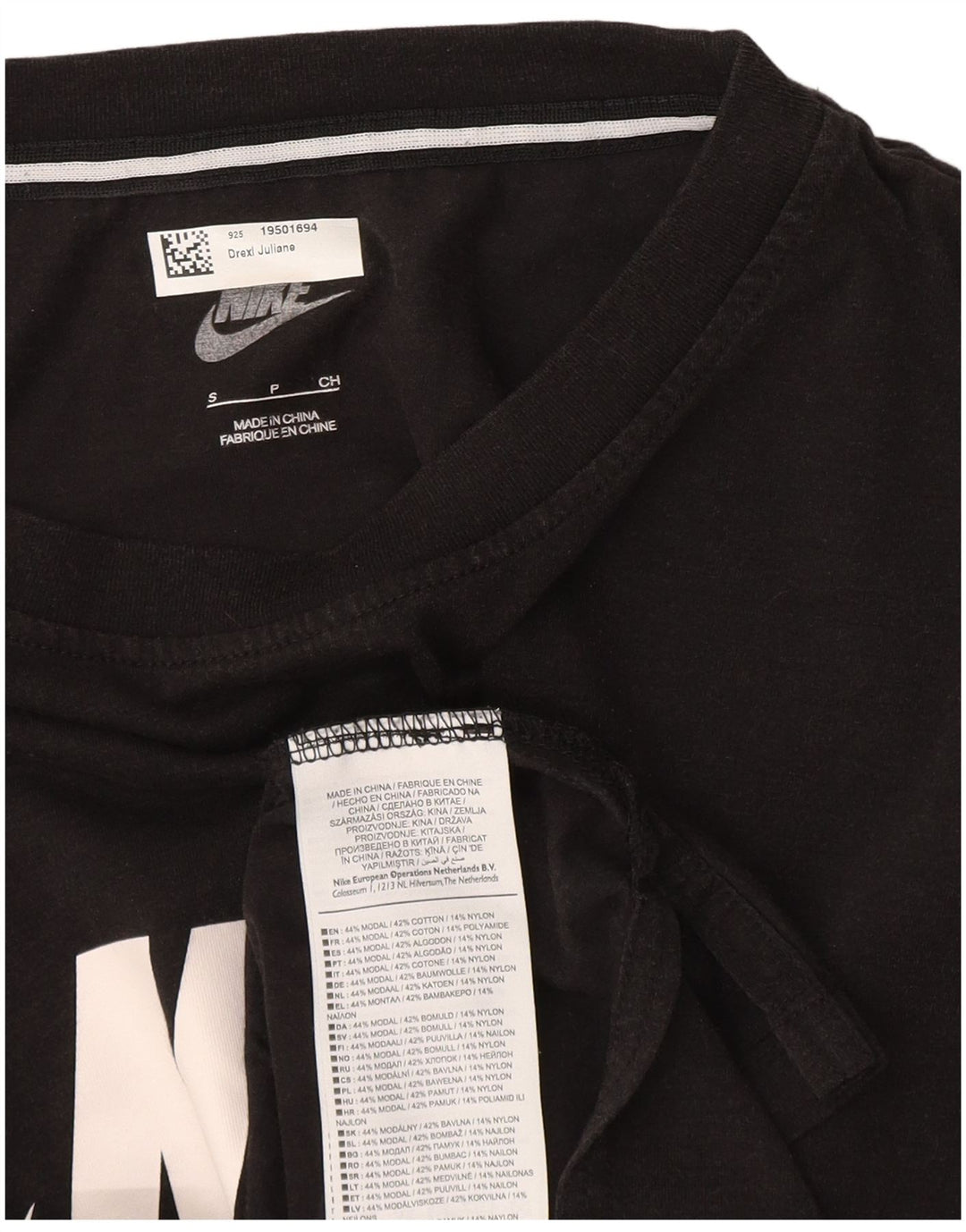 Nike Herren-T-Shirt mit Grafik, Größe S, Schwarz, Modal