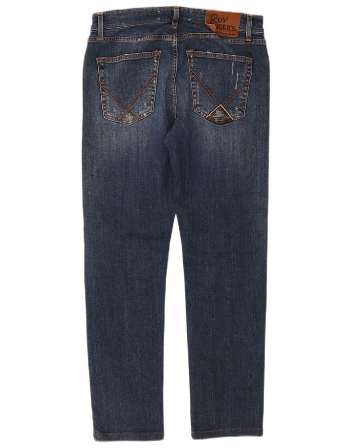 Roy Rogers Herren Distressed Slim Jeans W34 L29 Blaue Baumwolle