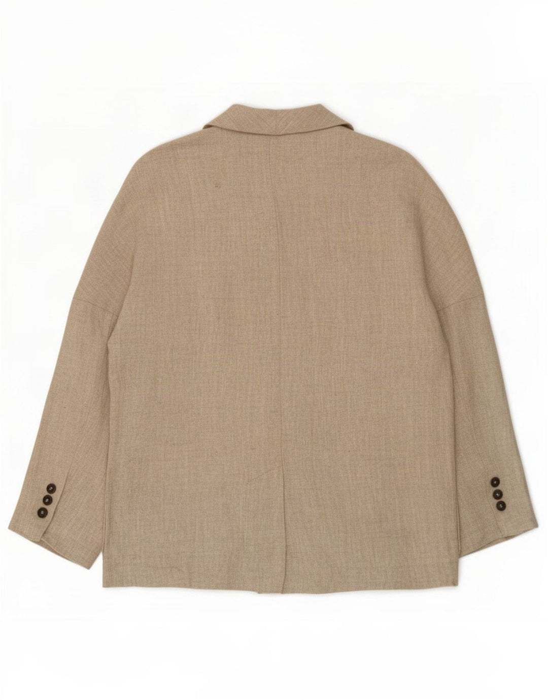 Zweireihiger Blazer für Damen von Zara, UK 16, Größe L, Beige, Leinen