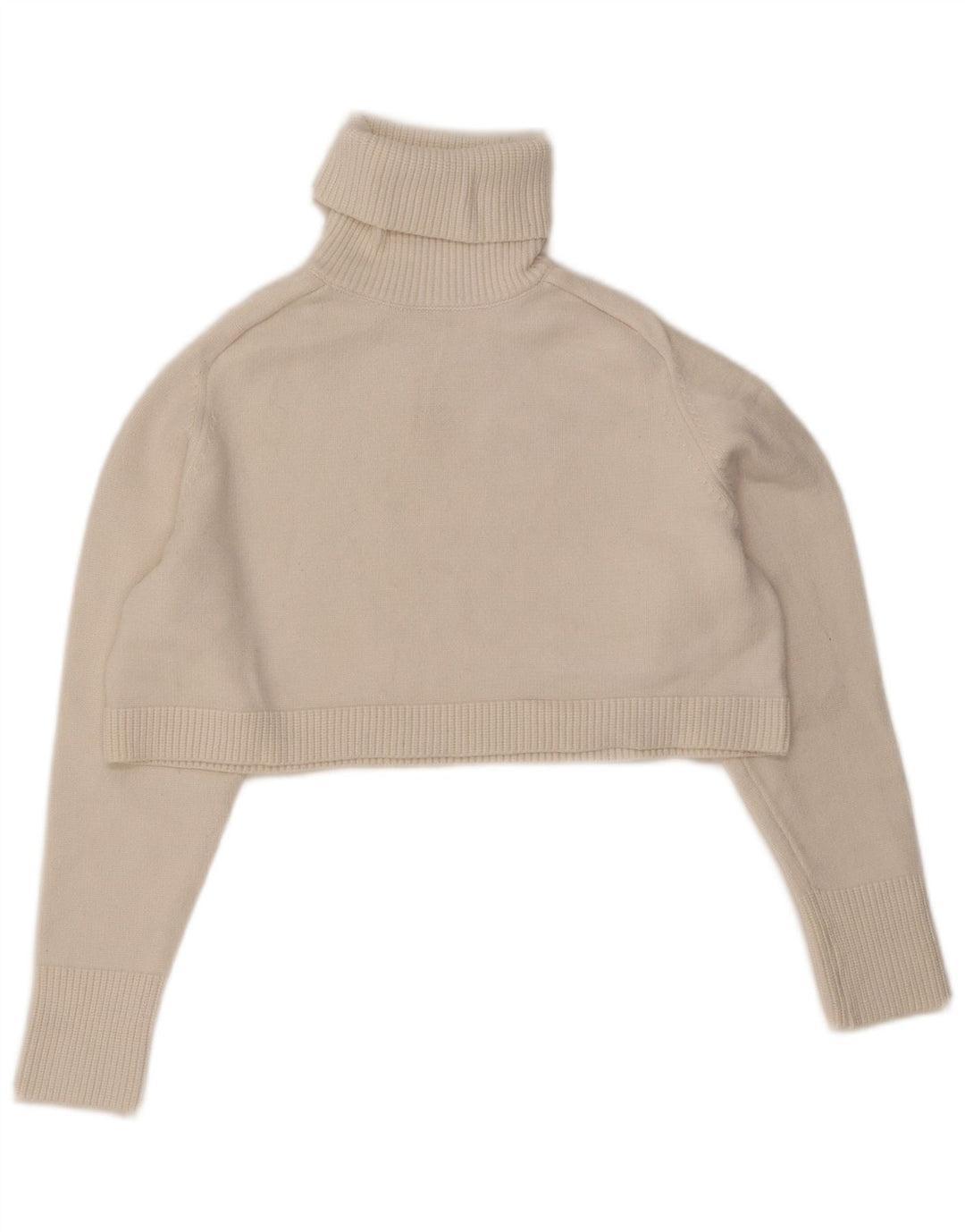 Zara Damen Crop Oversized Rollkragenpullover Pullover UK 10 Small Weiß
