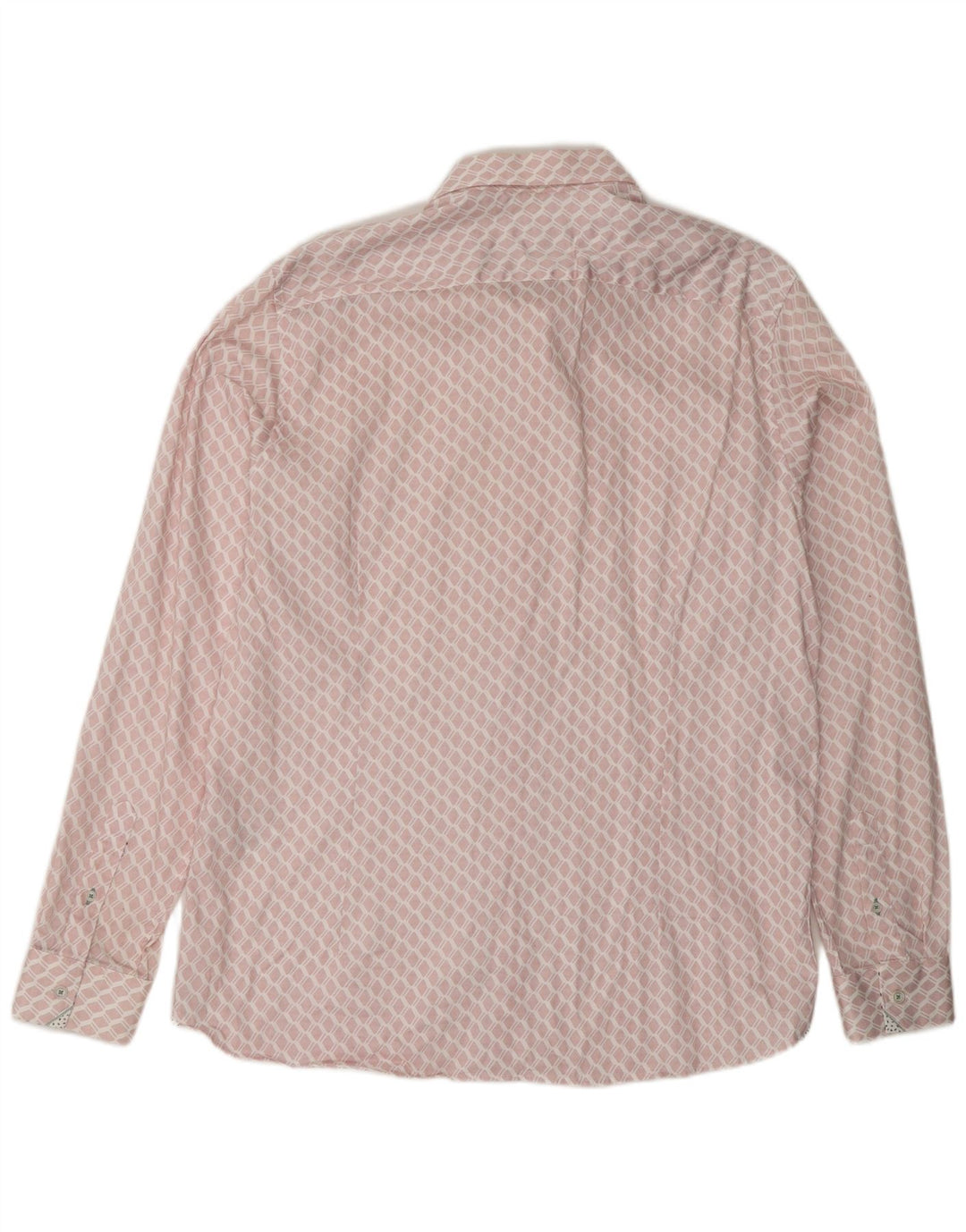 TED BAKER Herrenhemd Größe 6 2XL rosa geometrische Baumwolle