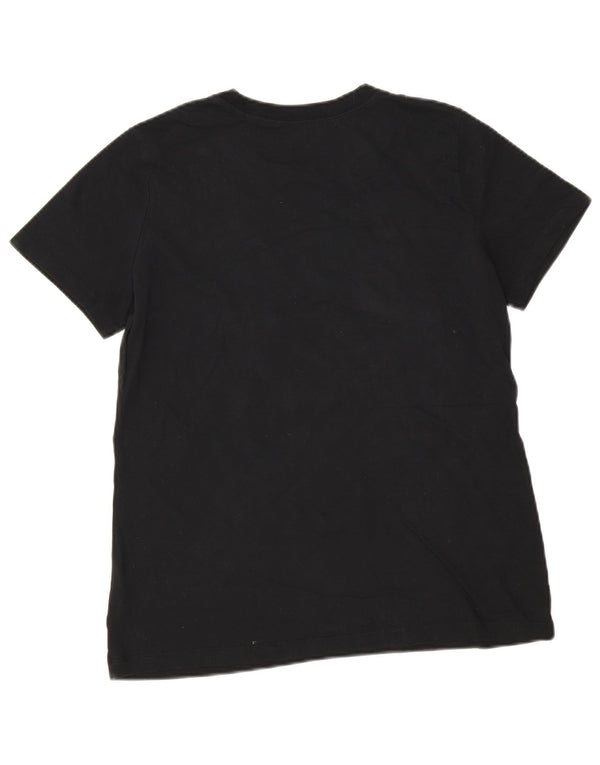 Nike Womens Graphic T-Shirt Top UK 14 Medium Black Cotton