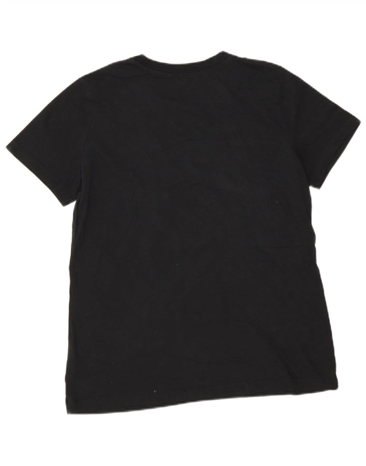 Nike Womens Graphic T-Shirt Top UK 14 Mittelschwarze Baumwolle