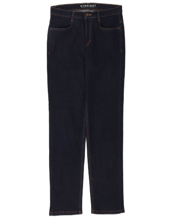 Marks & Spencer Damen Straight Jeans UK 10 Small W28 L30 Marineblau Baumwolle