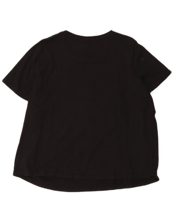 Ellesse Womens Graphic T-Shirt Top UK 26 5XL Schwarz Baumwolle