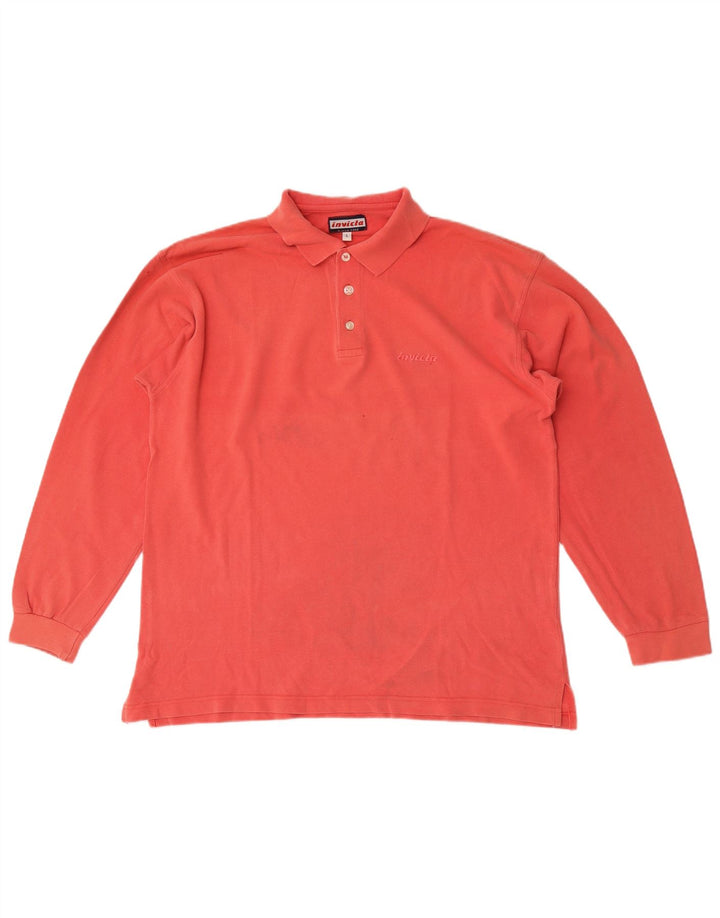 Invicta Herren-Langarm-Poloshirt, große rote Baumwolle