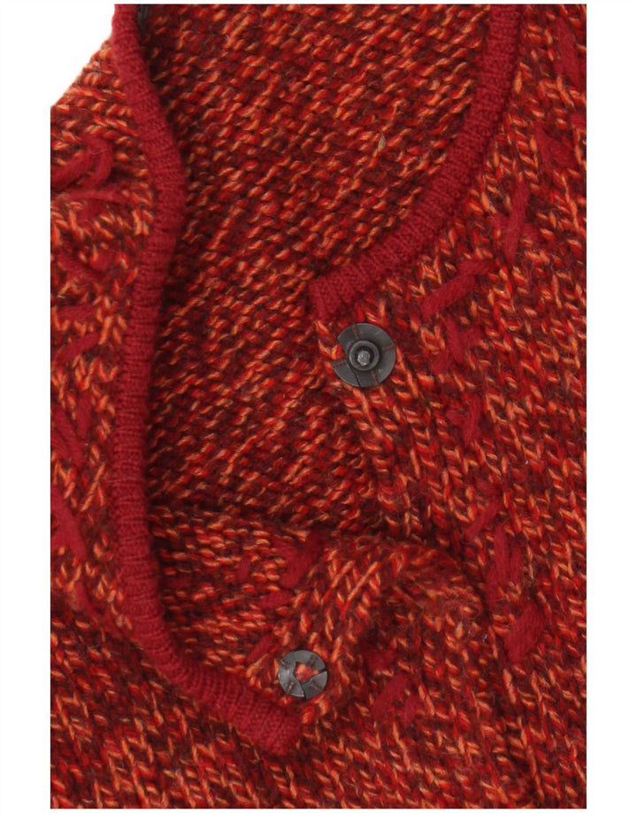 Backstage Damen-Cardigan-Pullover UK 14 Mittelorange geflecktes Polyacryl