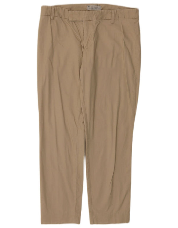 Gap Damen Slim-Cropped-Hose UK 10 Small W30 L25 Beige Baumwolle