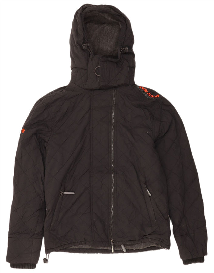 Superdry Herren Windcheater Kapuzen-Windjacke UK 38 Medium Schwarz