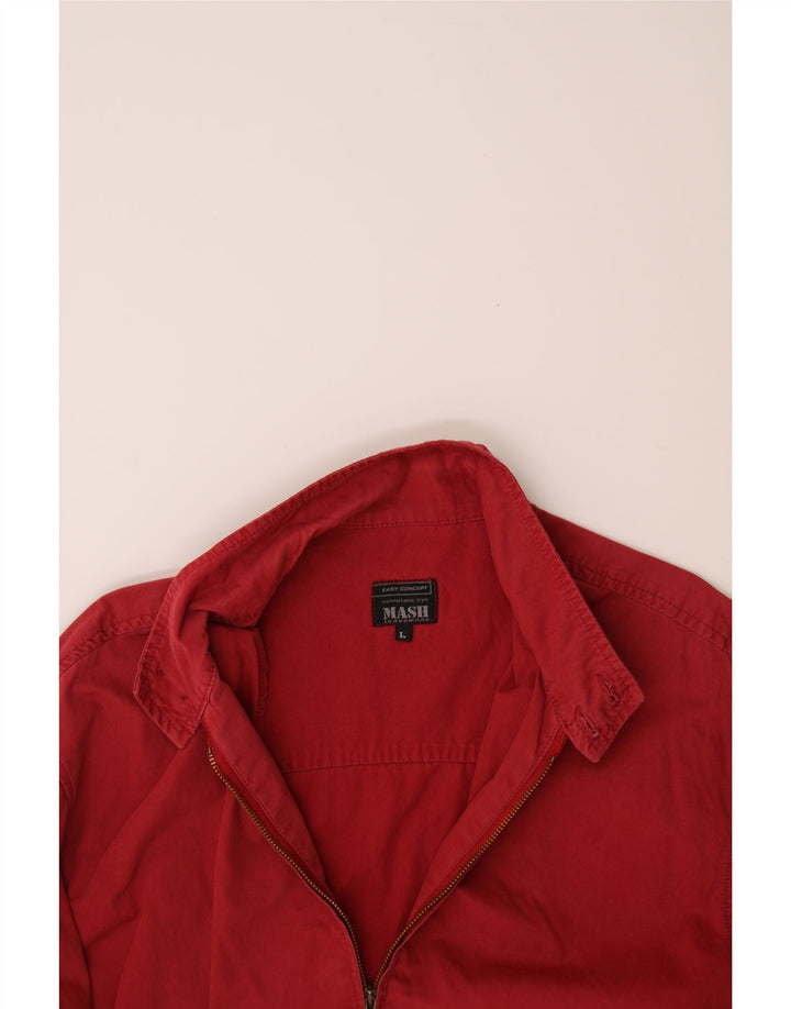 MASH Mens Bomber Jacket UK 40 Large Red Cotton Vintage Mash and Second-Hand Mash from Messina Hembry 