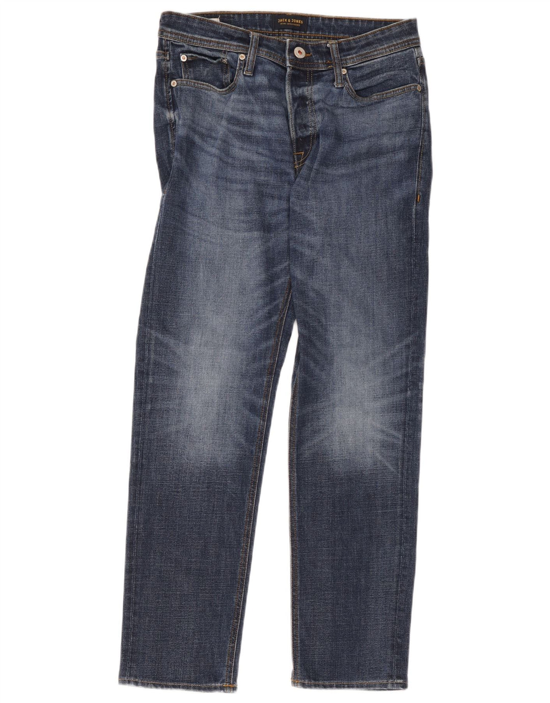 Jack & Jones Herren Straight Jeans W30 L32 Blaue Baumwolle