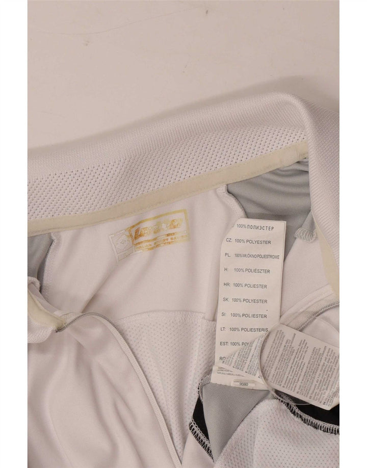 Lotto Herren-Poloshirt, groß, weißes Colourblock-Polyester