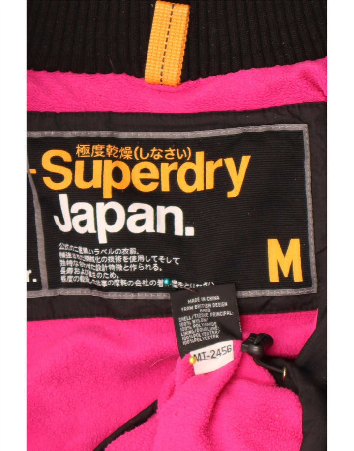 Superdry Damen-Windbreakerjacke mit Kapuze, UK 14, Mittelschwarzes Nylon