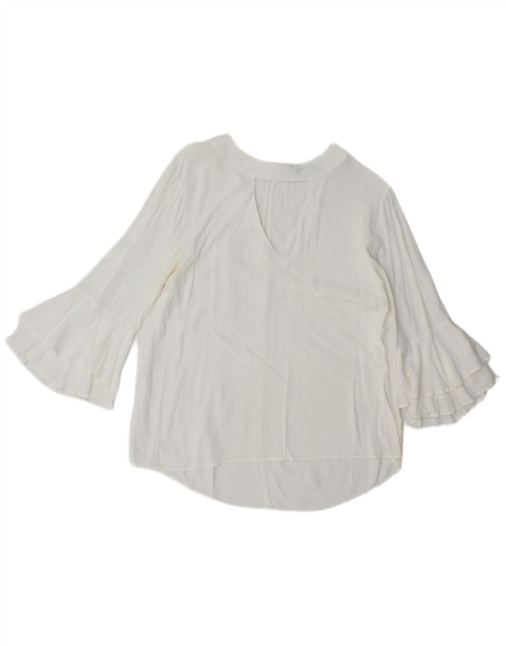 Zara Damen-Blusenoberteil mit 3/4-Ärmeln, Gr. 46, Weiß