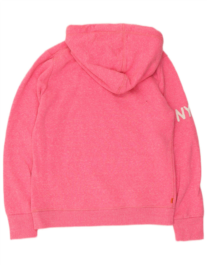 Superdry Damen-Kapuzenpullover mit Grafik, UK 14, mittelrosa, Polyester
