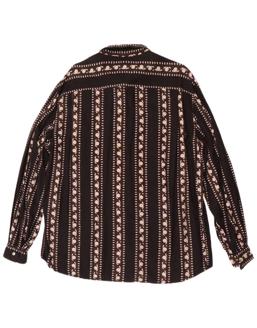 Vintage Herrenhemd XL Schwarz geblümt