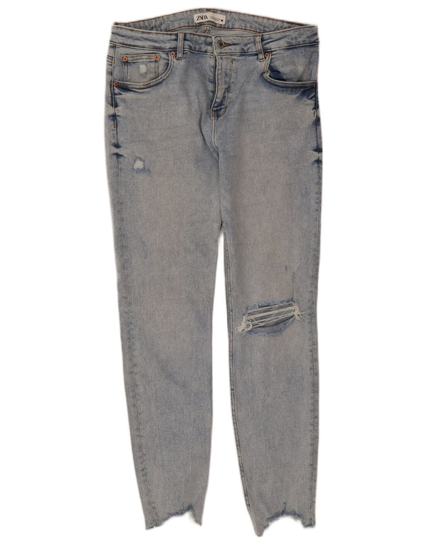 Zara Damen Distressed Skinny Jeans EU 46 2XL W36 L29 Blaue Baumwolle