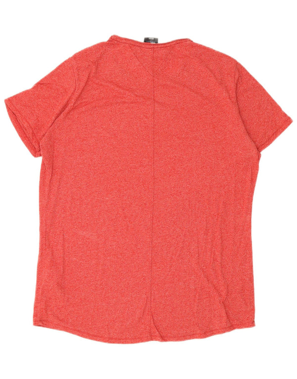 Tommy Hilfiger Herren T-Shirt Top 2XL rot gefleckte Baumwolle