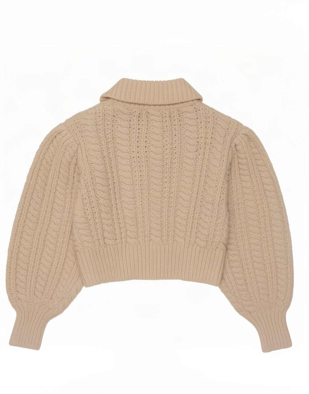 Zara Damen Crop Polo Neck Pullover Pullover UK 14 Medium Beige Polyester