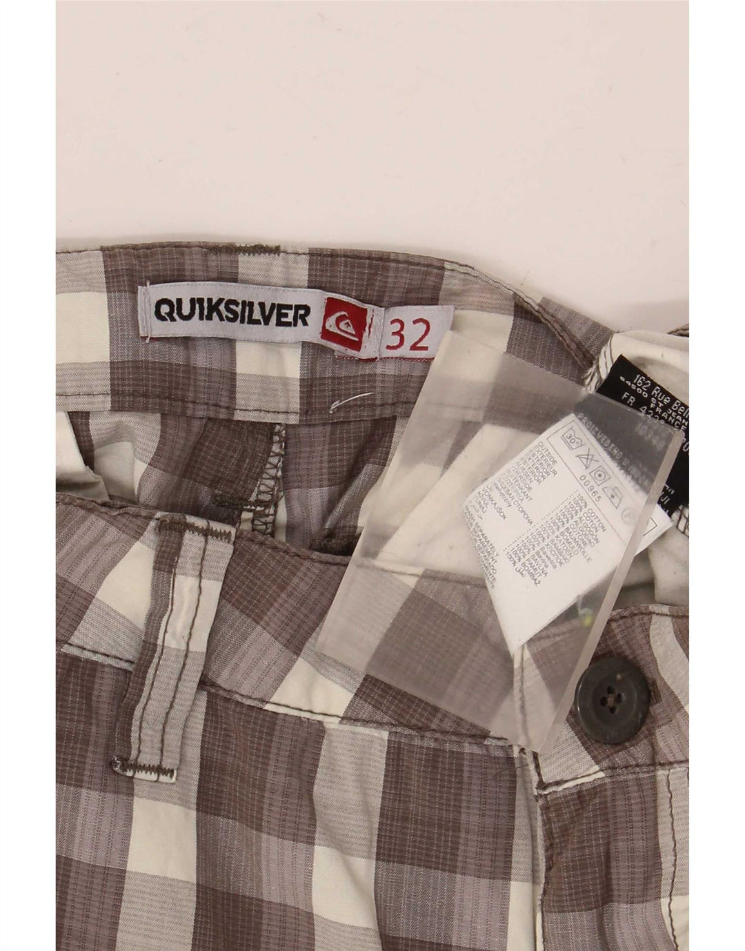 Quiksilver Herren Cargoshorts W32 Mittelbraun karierte Baumwolle