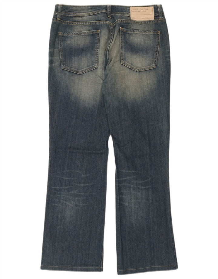 Benetton Damen Bootcut Jeans W28 L29 Blaue Baumwolle