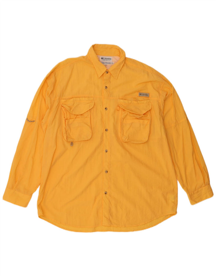 Columbia Herrenhemd XL, gelbes Nylon