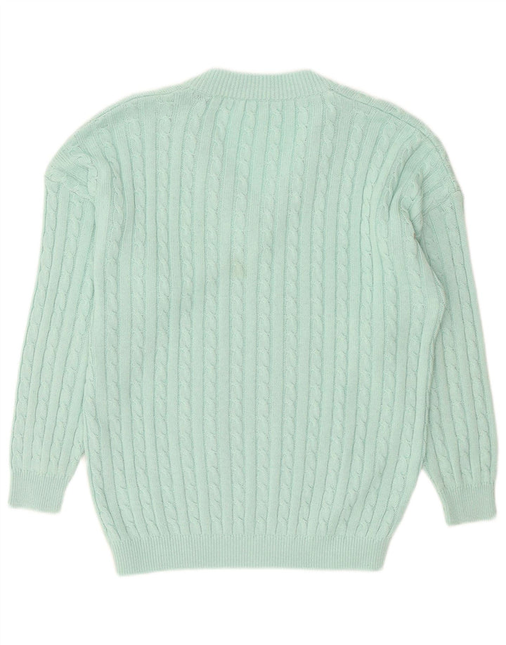 Vintage Herren V-Ausschnitt Pullover Pullover Groß Türkis