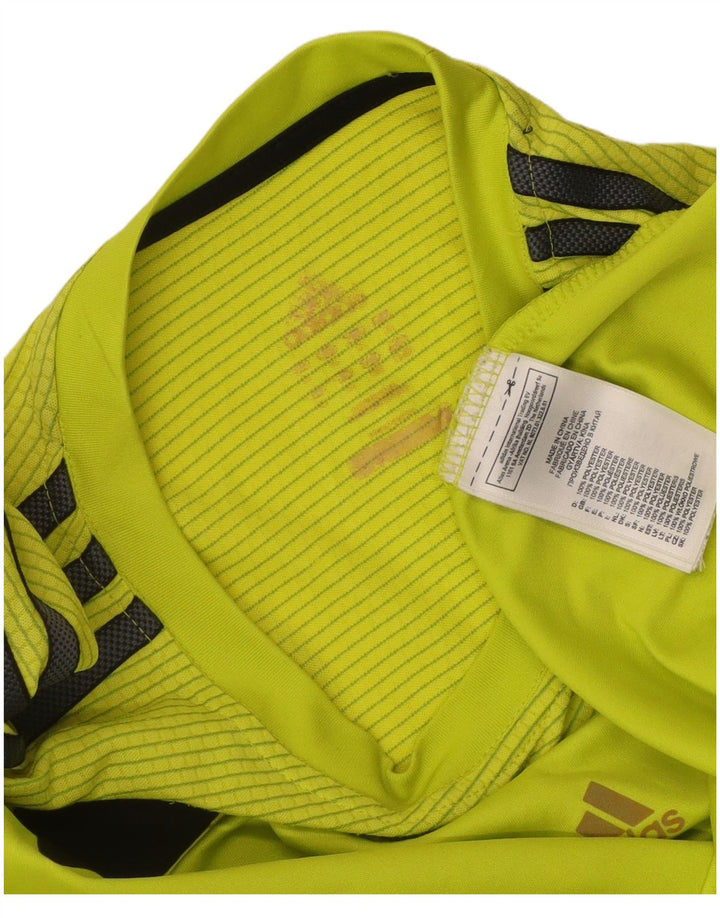 Adidas Herren Climacool T-Shirt Top Large Gelb Colourblock Polyester