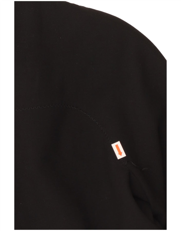 VINTAGE Damen Blazer Jacke UK 10 Small Schwarz Polyester