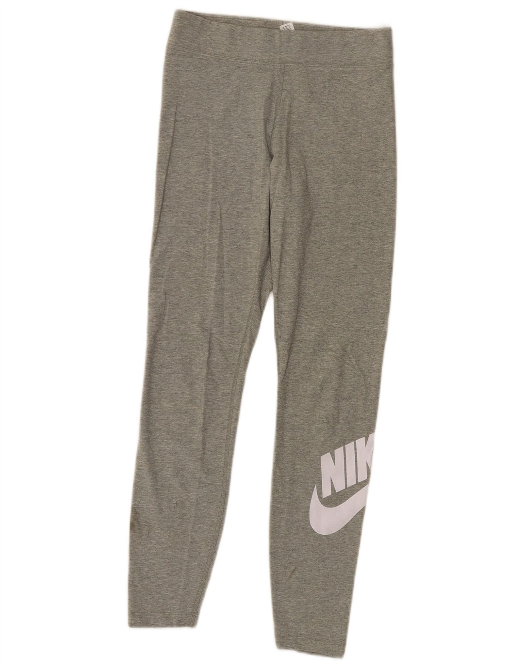 NIKE Womens Graphic Leggings UK 12 Medium  Grey Cotton