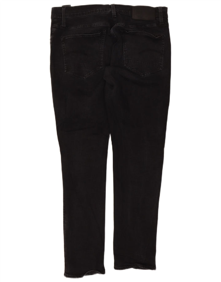 G-Star Herren 3301 Slim Jeans W36 L32 Schwarze Baumwolle