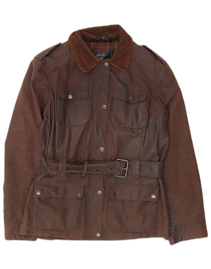 Crane Womens Military Übergroße Wachsjacke UK 10 Small Braun