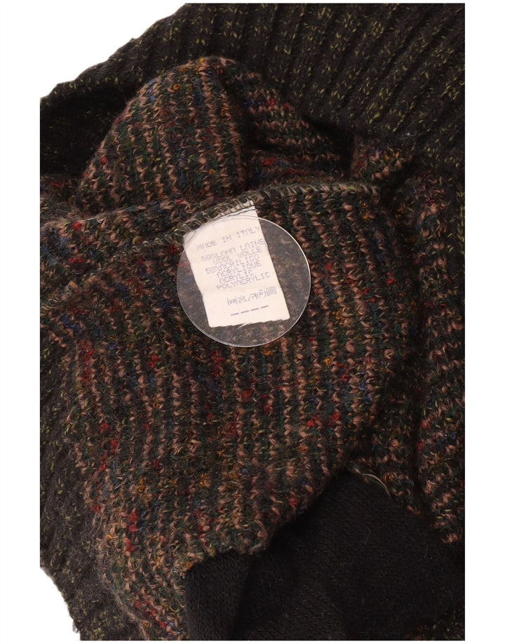 Vintage Herren Cardigan Pullover Große grüne geometrische Wolle