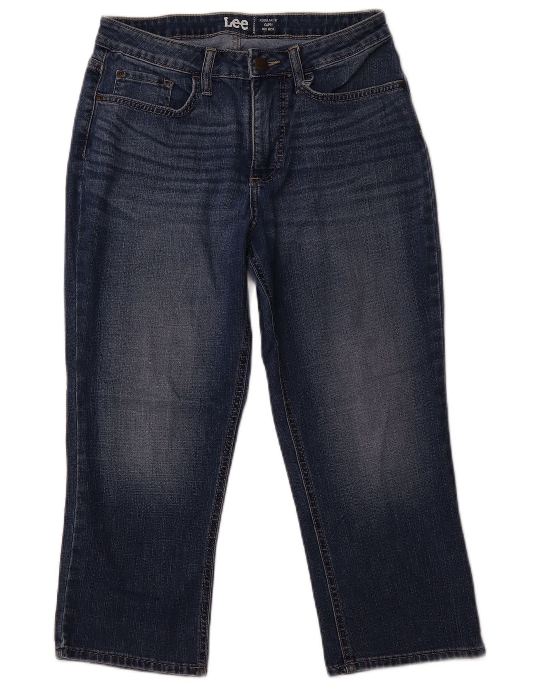 LEE Damen-Capri-Jeans mit normaler Passform, mittlerer Leibhöhe, US 8, Mittel, W28, L22, Blau