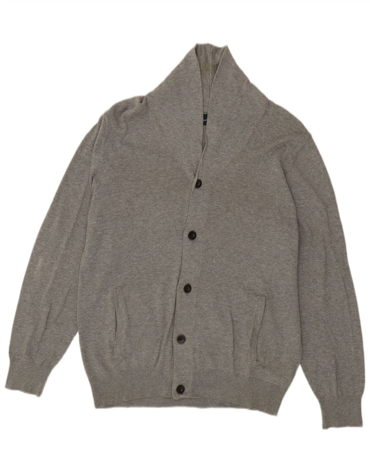 Marks & Spencer Herren-Strickjacke, groß, aus grauer Baumwolle