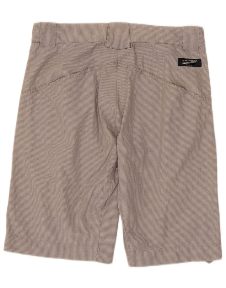 55DSL Herren-Chinoshorts W29 Mittelgraue Nadelstreifen-Baumwolle