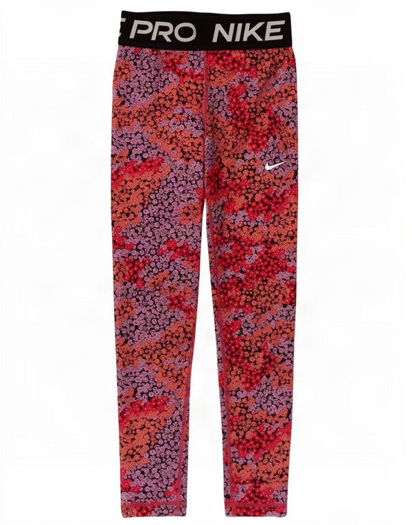 Nike Dri Fit Grafik-Leggings für Mädchen, 8–9 Jahre, klein, mehrfarbig, Blumenmuster