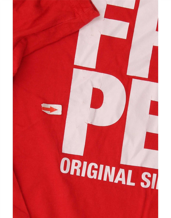 Fred Perry Herren-T-Shirt mit Grafik, Größe L, aus roter Baumwolle