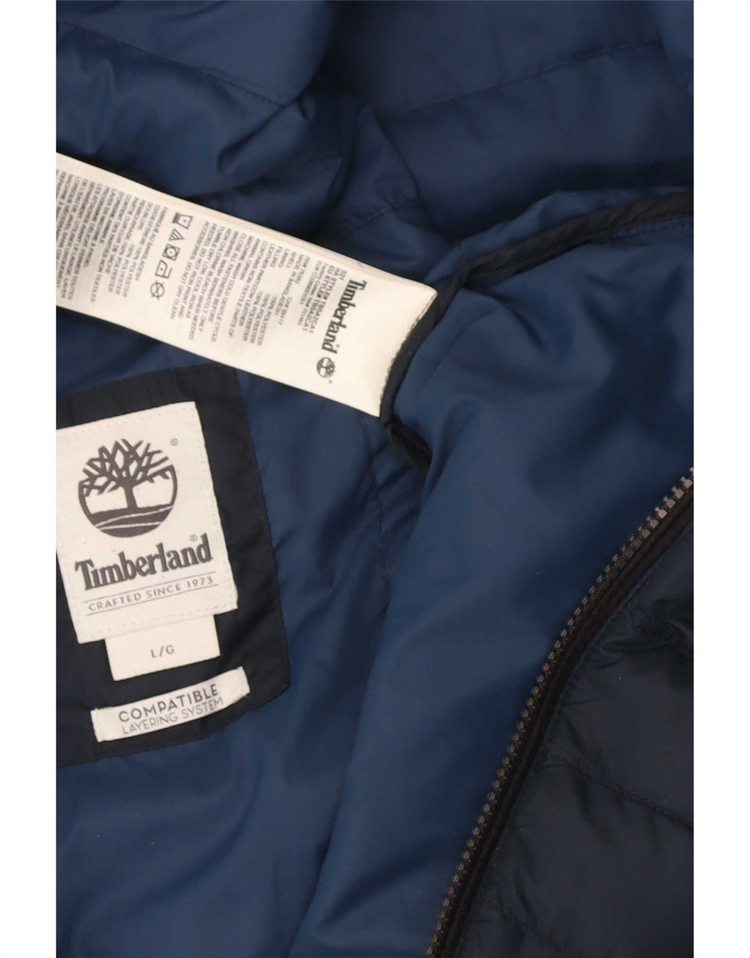 Timberland Herren Wattierte Weste UK 40 Large Marineblau Polyester