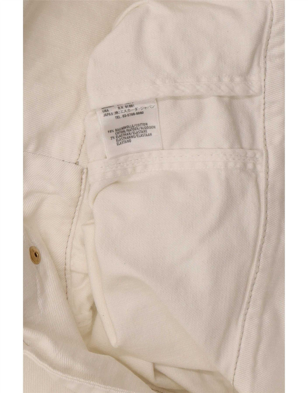 Escada Damen Jeans-Bikerjacke, EU 38, mittelweiße Baumwolle