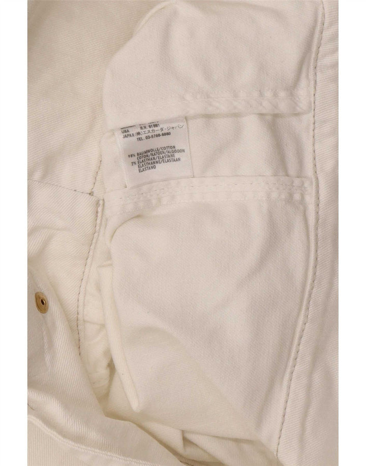 Escada Damen Jeans-Bikerjacke, EU 38, mittelweiße Baumwolle