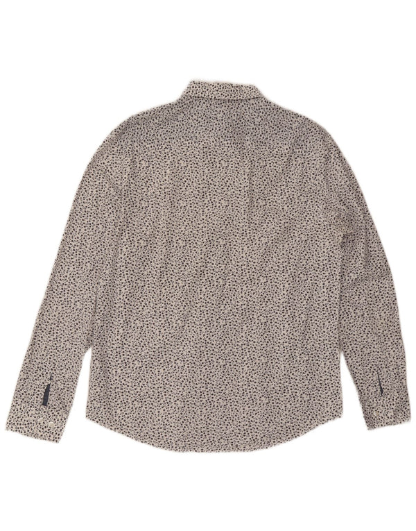 Penguin Herren Heritage Slim-Fit-Hemd, groß, weiße Baumwolle mit Blumenmuster