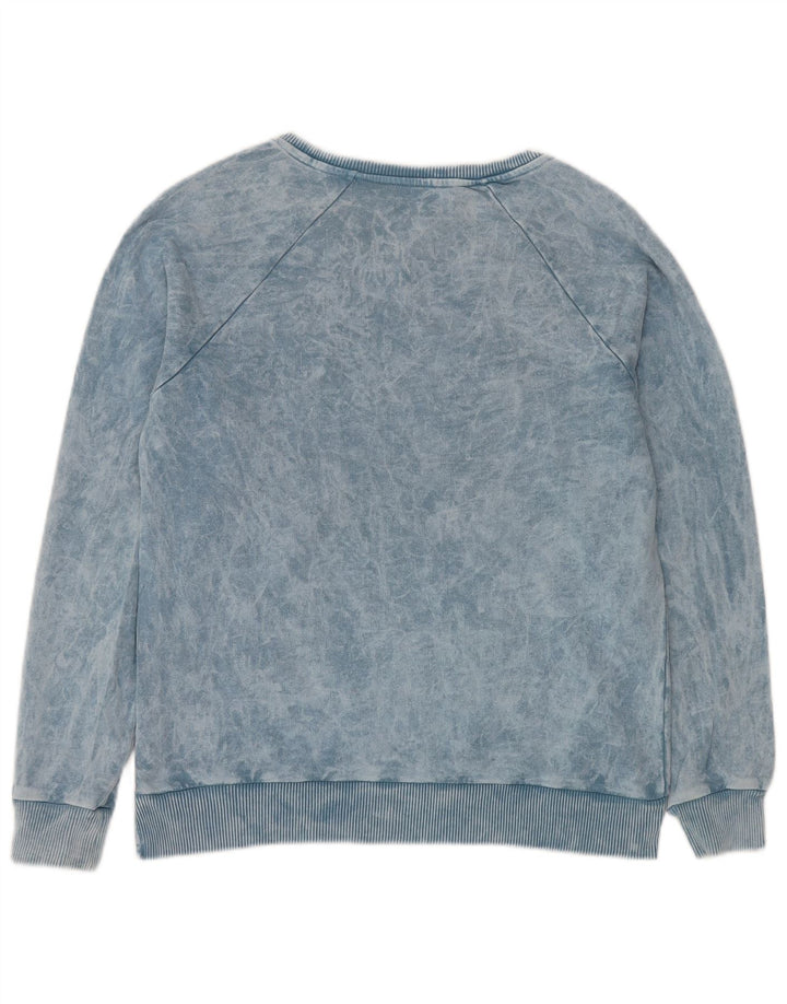 Best Company Herren-Sweatshirt mit grafischem Muster, groß, blaue Batik-Baumwolle