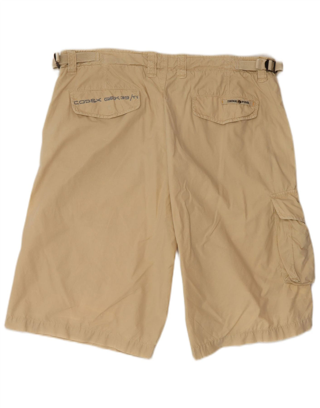 THINK PINK Herren Cargoshorts IT 52 XL W38 Beige Baumwolle
