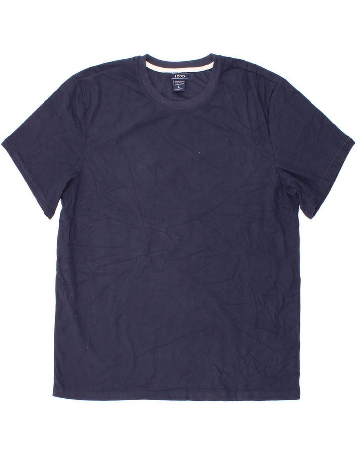 IZOD Mens T-Shirt Top Large Navy Blue Polyester Vintage Izod and Second-Hand Izod from Messina Hembry 