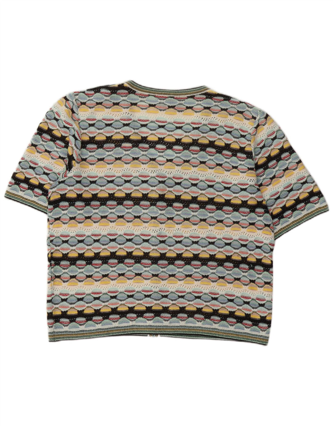 Vintage Damen Cardigan Pullover UK 14 Groß Mehrfarbig Geometrisch