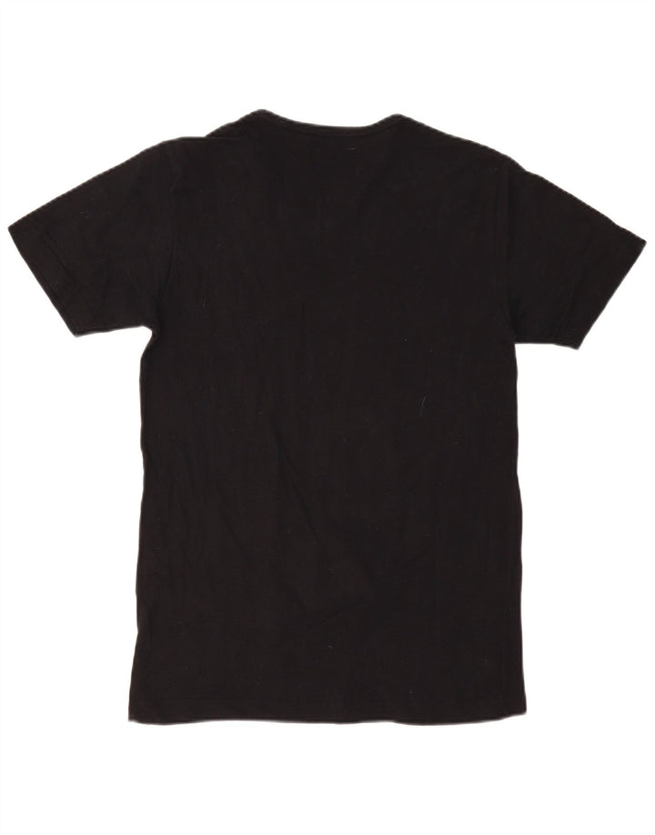 KAPPA Damen T-Shirt Top UK 14 Large Schwarz Baumwolle